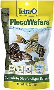 Tetra Pro PlecoWafers Pleco Fish Food, Complete Diet for Algae Eaters, Algae Enriched with Zucchini, Ideal Protein for Herbivore Grazers, Resealable Pouch, 86g