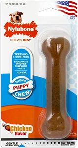 Nylabone N200P Chicken Bone Chew Toy, Regular Brown Puppy Up to 25 Lbs.