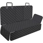 Portin Dog Car Seat Covers Pet Seat Cover, Waterproof Nonslip Bench Rear Seat Cover Compatible for Middle Seat Belt Fits Most Cars Trucks and SUVs MPVs (Black-Large Size, 60in Wide)