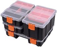 CASOMAN Hardware & Parts Organizers, 4 Piece Set Toolbox, Compartment Small Parts Organizer, Versatile and Durable Storage Tool Box