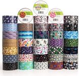 Simply Genius (36 Pack) Patterned and Colored Duct Tape Variety Pack Tape Rolls Craft Supplies for Kids Adults Patterned Duct Tape Colors