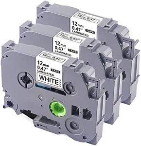 3PK TZe-231 Compatible with Brother Tze231 P Touch Label Tape 12mm 0.47 Laminated White, 1/2 in x 26.2 ft, TZe TZ Tape 12mm Work for Brother PTH110 PTD210 PTD400 PTD600 PT1180