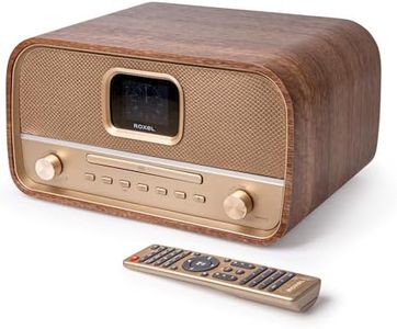Roxel Amber All-in-One Compact Retro HiFi System with CD Player, DAB/DAB+, BT Audio Streaming, 40W RMS, USB Playback & Charging, FM Radio with RDS, Color Display, Clock & Alarm, Remote Controller