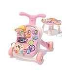 QDRAGON 3 in 1 Baby Walker, Sit to Stand Walker for Baby Girls/Boys, Baby Push Walker, Baby Entertainment Table, Kids Early Educational Activity Center Toys Gifts for Toddlers Infants