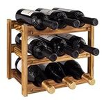 Forc Wine Rack 9 Bottle 3-Tier Wood