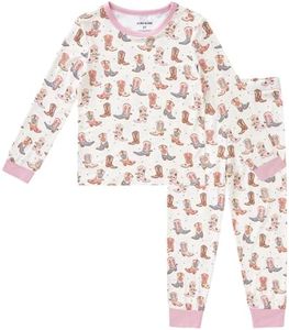 pureborn Toddler Viscose from Bamboo Pajamas Set Girl Sleepwear Boots 3T