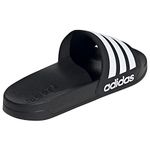 adidas Unisex Adilette Shower Slide Sandal, Core Black/White/Black, 7 US Men
