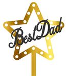 svm craft® Best Dad Cake Topper- Acrylic Cake Topper-Fathers Day Cupcake Toppers with Heart Signs Thanks Dad Best Dad Ever Cake Picks for Father's Day Birthday Party Cake Decorations Supplies