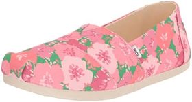 TOMS Women's Alpargata Cloudbound Flat Slippers, Pink Multi Poppies, 6 US