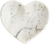 Mud Pie Marble Heart Trinket Dish, 3 3/4" x 4 1/4", White