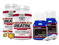 2 Month Anabolic Muscle Stack: Testo Extreme Anabolic & 10 Blend Decabolic Creatine - Strongest Legal Testosterone Booster/Creatine Powder