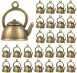 Yardwe 50pcs Mini Teapot Pendants, Metal Teapot Charms Teapot Pendants for DIY Crafts Bracelet Earrings Necklace Jewelry