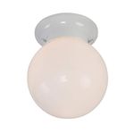 Yosemite Home Decor 77-947WH Leslie 1-Light 5-Inch Ceiling Flush Mount, White Frame