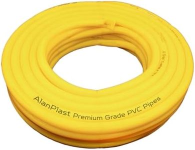 AlanPlast® PVC Garden Water Pipe Kit - Complete with Clamps & Connectors | Lightweight, Flexible - Ideal for Effortless Watering! (15 Meters/49.2 Foot, 1 Inch)