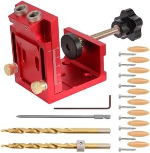 Huolimm Premium 3-in-1 Pocket Hole Jig Kit for Woodworking Pocket Dowel Jig Kit Accurate Angled Carpentry with Versatility for Joint Angle Drill Bit Carpentry Locator Pocket Hole & Dowel Kit Guide