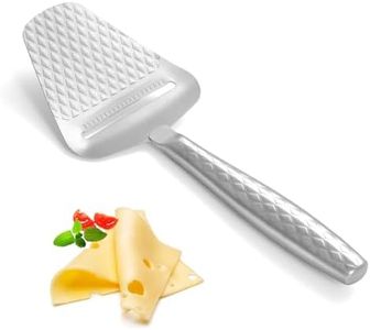 Stainless Steel Cheese Slicer – Multi-Functional Handheld Cheese Cutter – Premium Cheese Shaver for Mozzarella, Cheddar & Gruyere – Quilted Pattern Reduces Resistance, Non-Stick & Ergonomic Grip