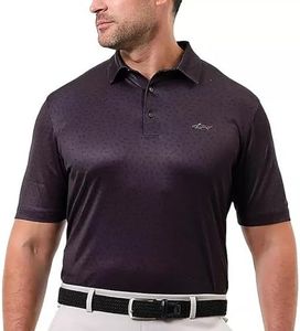 Greg Norman Men's Performance Golf Polo, True Black, Large