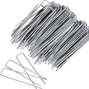 100 Pcs Garden Nails Garden Stakes Landscape Staple U Shaped Heavy Duty Stainless Steel Ground Spikes for Securing Landscape Fabric,Fence,Ground Sheeting,Artificial Grass