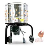 Kitchener Chicken Plucker De-Feather Remover Poultry and Fowl Food Processor Electric Stainless Steel Heavy Duty 1HP 120VAC 280RPM GFCI Connector 92 Soft Fingers 20" Drum Diameter