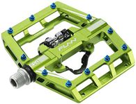 Funn Mamba MTB Clipless Pedals, Single Sided Clip Mountain Bike Pedals, Compatible with SPD Cleats, 9/16-Inch CrMo Axle Bicycle Pedals for MTB/BMX/Gravel Cycling (Green)