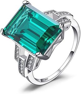 JewelryPalace Anelli Grandi Donna Argento 925 Simulato Smeraldo, Solitario Anello con Pietra Verde Quadrato, Classico Fedine Fidanzamento Donna Zirconi, Promessa Anello da Cocktail Gioielli Donna