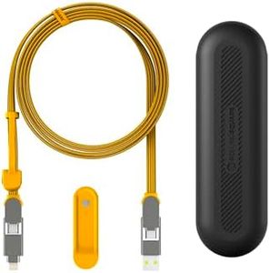 Rolling Square inCharge XL 200 cm - Cavo Usb Type-c, Cavo Universale Cellulare, Regalo Uomo, Caricatore Universale Cellulare 6 in 1, Gadget Tecnologico, Giallo, Cavo Lightning da 100W