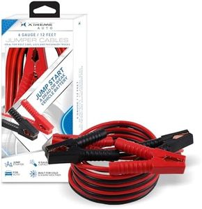 Xtreme Jumper Cables for Car, 12-Foot 8-Guage Heavy Duty Jumper Cables to Jump Star Dead Batteries in Cars Trucks & SUVs, Automotive Booster, Cold & Warm Weather Compatible, Tangle-Free Vinyl Coating