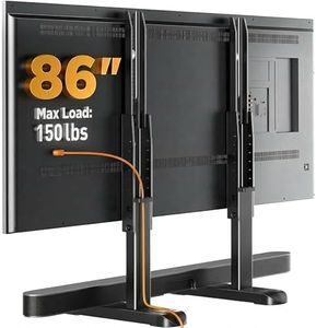 Perlegear TV Stand Steel TV Legs for Most 37–86 Inch Flat or Curved TVs up to 132 lbs, Height Adjustable TV Feet Suitable for Soundbar, Universal Tabletop TV Stand Base Max VESA 800 x 500mm, PGTVS20