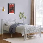 Homelegance 2021TW-1 Metal Platform Bed, Twin, White