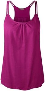 Hibelle Womens Scoop Neck Cute Racerback Yoga Workout Tank Top Rose Red X-Large