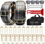 Datanly 12 Pack Snow Chains Adjustable Tire Chains for Tire Width 215-285 mm SUV Truck Pickup, Quick Fit Easy Installation Tire Chains, Thickened Car Anti Skid Tire Chains