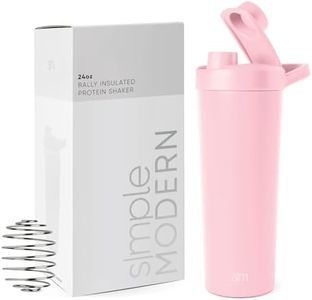 Simple Modern Stainless Steel Shaker Bottle with Ball 24oz | Metal Insulated Cup for Protein Mixes, Shakes and Pre Workout | Rally Collection | Blush