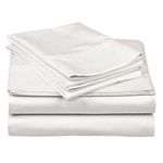 4 PC Bedding Sheet Set 6-12" Deep Pocket 400 TC 100% Cotton -Designed for Your Bedrooms,RV,Campers,Boat and motorhomes Easy to fit in Any Mattress - White Solid (66 x 80) RV Olympic Queen