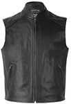 Skintan Mens Real Genuine Leather Cowhide Motorcycle Biker Gilet Full Grain Ranger Waistcoat Cut Off Vest Classic Custom Cruiser Motorbike Jacket in Black Jax Size S 38 Small