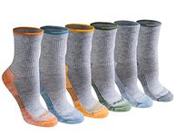 Dickies Women's Dri-Tech Advanced Moisture Wicking Mid-Crew Socks, Available in M (6 Pairs), Grey Assorted (6 Pairs), Medium