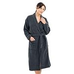 HOMELEVEL Terry Bathrobe Travel Bathrobe 100% Cotton Bathrobe - Women Men Ladies and Men Dressing Gown Saunarobe Travel Dressing Gown