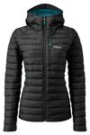 Rab Women's Microlight Alpine Down Jacket for Trekking, Climbing, & Skiing - Black - 12