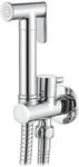 Ibergrif Handheld Bidet Sprayer Kit, Stainless Steel Shower Spray Bidet Attachment w/Hose for Toilet UK, Bathroom Shattaf Cloth Diaper for Feminine Hygiene, Pet Shower, Chrome, M22015R