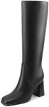 MIRAAZZURRA Square Toe Black Knee H