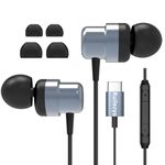 USB C Headphones for iPhone 16 15/15 Pro/15 Pro Max/15 Plus Samsung Galaxy S23 S22 S24 Ultra S21 FE S20 for iPad Pro/Pixel 8 Pro 7a Magnetic Wired Earbuds in-Ear Microphone Volume Control HiFi Stereo