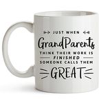 YouNique Designs Great Grandparents Baby Announcement Coffee Mug, 11 Ounces, Promoted to Great Grandma Cup