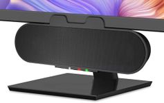 Cyber Acoustics USB & Bluetooth Speaker Bar (CA-2890PRO) USB Powered Speaker with Speakerphone for PC and Bluetooth for Smartphones, Clamps to Monitors up to 2 Inches Thick