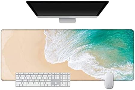 Alfombrilla de ratón para computadora portátil de juegos, tamaño XXL, para teclado de PC, impermeable, antideslizante, 31 x 11.8 pulgadas, 3 mm de grosor, alfombrilla de mesa de goma, color azul