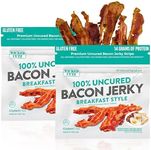 Breakfast Style Bacon Jerky | Tender, Flavorful, Easy to Chew, Premium Craft Bacon Jerky with 14g of Protein Per Bag, Gluten Free, High Protein, Low Calorie, Healthy Snacks for Adults (2 Bags)