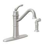 Moen 87999SRS High-Arc Kitchen Faucet with Side Spray from The Weatherly Collection, Spot Resist Stainless, 9