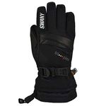 SWANY Junior X-Change Sports Moisture-Wicking Quick-Drying Warm Durable Flexible Leather Winter Gloves, Black, L