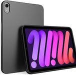 Puxicu Case for iPad Mini 6 Case 2021, Case for iPad Mini 7 (A17 Pro 2024), Slim Design Matte TPU Rubber Soft Skin Silicone Protective Cover for Apple iPad Mini 7th/6th Generation 8.3 inch - Black