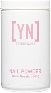 Young Nails Acrylic Cover Powder - Self-Leveling Acrylic Nail Powder, Clear Nude Pink White Acrylic Powder for Nail Extenstion, Professional Grade, Superior Adhesion, Color - Rosebud, 660g