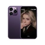 Hipipooo Unlocked 3G Mini Smartphone 3.0 Inch WiFi GPS Quad Core 2GB+16GB Android 8.1 The World's Smallest Cell Kids Phones Dual Sim Cute Palm Child Small Smartphone (Purple)