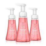 Method Foaming Hand Soap, Biodegradable Formula with Foaming Soap Dispenser Made of 100% Recycled Plastic, Pink Grapefruit Scent, 300 ml Soap Pump Bottles, 3 Pack, Clear